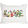 Catstudio Pastel Flower Power Love Hand Embroidered Pillow, Love Letters Spring Decorative Throw Pillows, Embroidered Couch Pillows, Perfect for Mom, Wife or Grandma view 1