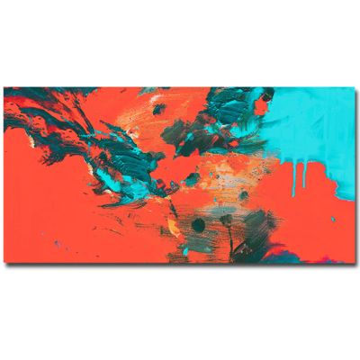 100% Hand-Painted Art Oil Painting Original Abstract Wall Art Gift Original Colorful Painting Abstract Large Colorful Abstract Oil Painting 60X30Inch Unstretched