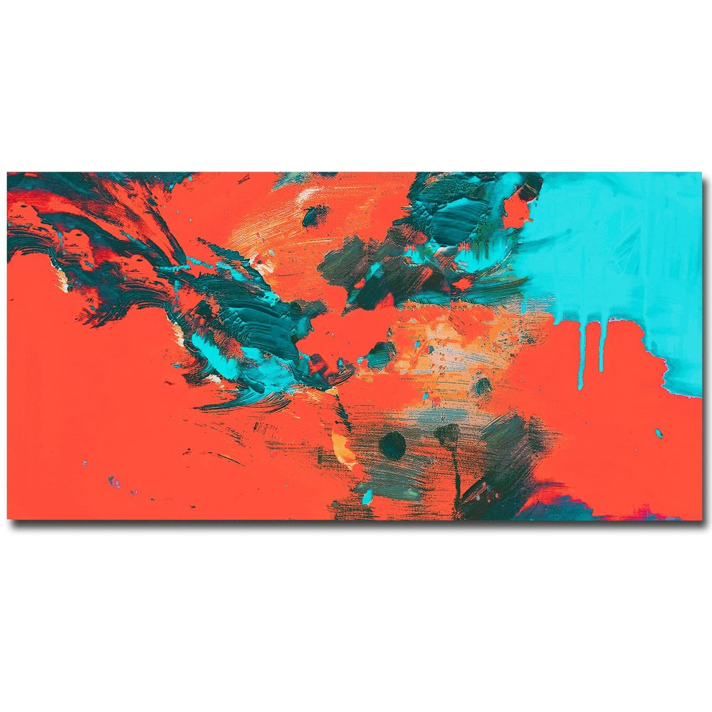 100% Hand-Painted Art Oil Painting Original Abstract Wall Art Gift Original Colorful Painting Abstract Large Colorful Abstract Oil Painting 60X30Inch Unstretched