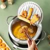 Deep Fryer Pot, 304 Stainless Steel Oil Fryer with Lid, Frying Pot with Thermometer, Deep Frying Pan for Kitchen French Fries, Fish and Shrimp (silver) (Size : 24cm) view 3