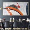 100% Artist Hand Drawn Original Painting Canvas Colorful Minimalist Large Artwork Decor for Living Room Large Wall Canvas Painting 64X32Inch Unstretched view 2