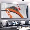 100% Artist Hand Drawn Original Painting Canvas Colorful Minimalist Large Artwork Decor for Living Room Large Wall Canvas Painting 64X32Inch Unstretched view 3