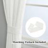Fcosie Extra Long Curtains - Room Darkening Custom Made Drapes 9 to 24 feet Length Thick Linen Textured Material Grommet Window Panels Draperies in Beige White, 100" Wide by 180" Long, Set of 2 view 4
