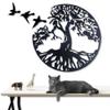4Pcs Tree of Life Metal Wall Art Decor, 23in Large Outdoor Garden Wall Sculpture with Birds of Peace, Iron Hanging Wall Plaque for Patio Home Living Room, Mother's Day Father's Day Gifts for Men Women view 1