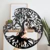 4Pcs Tree of Life Metal Wall Art Decor, 23in Large Outdoor Garden Wall Sculpture with Birds of Peace, Iron Hanging Wall Plaque for Patio Home Living Room, Mother's Day Father's Day Gifts for Men Women view 2