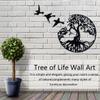 4Pcs Tree of Life Metal Wall Art Decor, 23in Large Outdoor Garden Wall Sculpture with Birds of Peace, Iron Hanging Wall Plaque for Patio Home Living Room, Mother's Day Father's Day Gifts for Men Women view 3