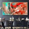 100% Hand-Painted Art Oil Painting Large Abstract Oil Painting Large Colorful Painting Abstract Painting Living Room Art 48X24in Unstretched view 2