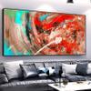 100% Hand-Painted Art Oil Painting Large Abstract Oil Painting Large Colorful Painting Abstract Painting Living Room Art 48X24in Unstretched view 3
