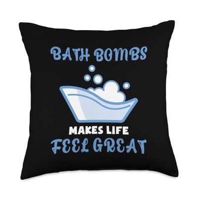 Aesthetic Bath Bomb Makes Life Feel Great Bath Quote Throw Pillow