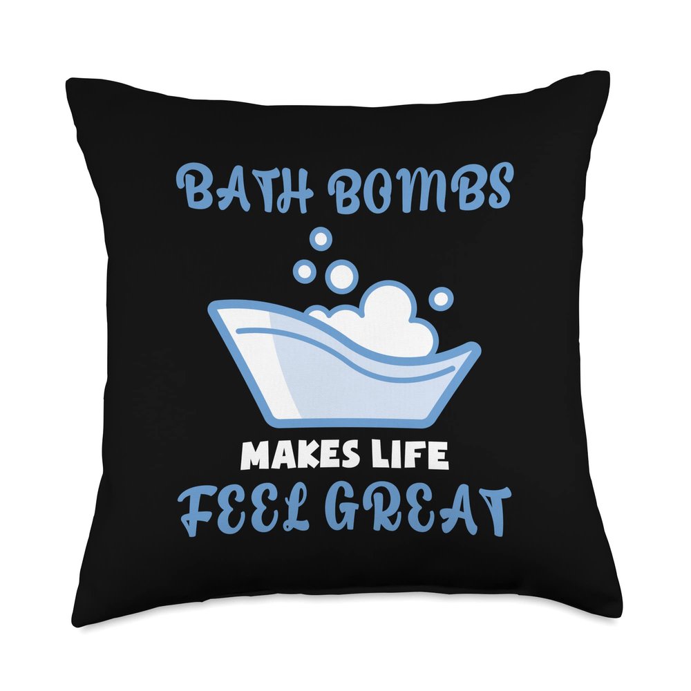 Aesthetic Bath Bomb Makes Life Feel Great Bath Quote Throw Pillow