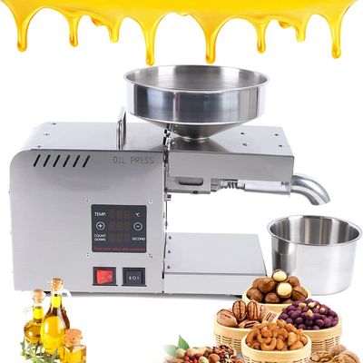 Automatic Oil Press Machine Presser with LCD Touch Screen, Upthehill Stainless Steel Oil Extractor Expell Machine Intelligent Control Panel for Peanuts, Soybeans, Rapeseed, Walnuts, Sesame (610W)