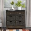 Goujxcy Rustic Storage Cabinet with Two Drawers and Four Classic Fabric Basket for Kitchen/Dining Room/Entryway/Living Room, Accent Furniture (Grey) view 1