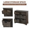 Goujxcy Rustic Storage Cabinet with Two Drawers and Four Classic Fabric Basket for Kitchen/Dining Room/Entryway/Living Room, Accent Furniture (Grey) view 4