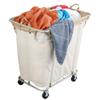 PLKOW Laundry Cart with Wheels 320L Large Rolling Laundry Cart for Commercial/Home, Rolling Laundry Basket with Steel Frame and Waterproof Lining, 9 Bushel, 32.3L x 19.7W x 30.7H Inch, Beige view 1