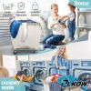 PLKOW Laundry Cart with Wheels 320L Large Rolling Laundry Cart for Commercial/Home, Rolling Laundry Basket with Steel Frame and Waterproof Lining, 9 Bushel, 32.3L x 19.7W x 30.7H Inch, Beige view 3