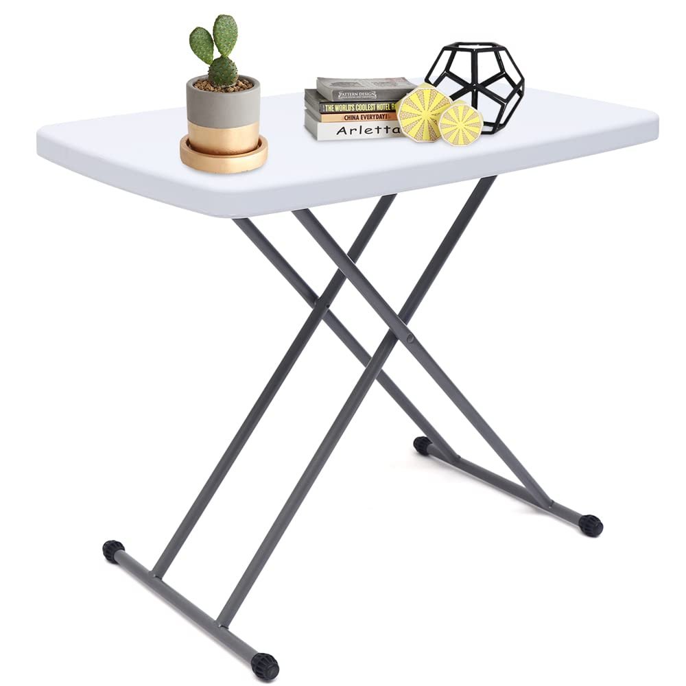 Adjustable Folding Laptop Table TV Tray, 30 Inch Folding TV Tray Table for Eating on The Couch, Stable Dinner Table Easy Storage, Snack Coffee End Table Ideal for Living Room & Bedroom