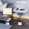 Adjustable Folding Laptop Table TV Tray, 30 Inch Folding TV Tray Table for Eating on The Couch, Stable Dinner Table Easy Storage, Snack Coffee End Table Ideal for Living Room & Bedroom view 3
