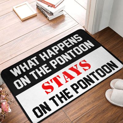 gaeruite Waterproof Mat What Happens On The Pontoon Stays On The Pontoon Rug Outdoor Rugs for Patios Clearance (Size : 16 * 25IN/40 * 60CM)