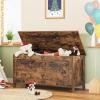 HOOBRO Toy Box, Retro Wooden Look Storage Chest with Safety Hinge, Entryway Storage Bench Supports 220 lb, 39.4 x 15.7 x 18.9 Inches Toy Chest Organizer, Easy Assembly (Rustic Brown) BF100CW01 view 2