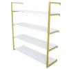 Eapmic 4-Tier 36in Floating Wall Shelves,Wall Mounted Storage DIY Open Bookshelf Decor Book for Living, Dining Room, Office, Wood Wall Shelf with Metal Brackets (4-Tier,36in,Gold) view 1