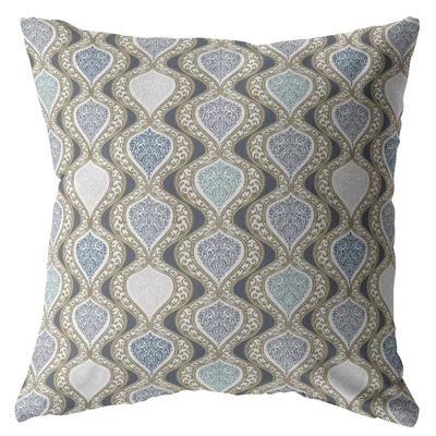 HomeRoots Copper and Gray 18 Gray Ogee Decorative Suede Throw Pillow