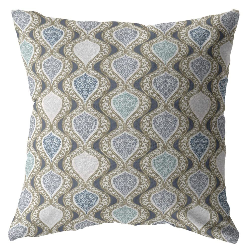 HomeRoots Copper and Gray 18 Gray Ogee Decorative Suede Throw Pillow