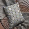 HomeRoots Copper and Gray 18 Gray Ogee Decorative Suede Throw Pillow view 4