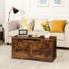 HOOBRO Storage Bench, 39.4 Retro Wooden Storage Chest with U-Shaped Cut-Out Pull, Safety Hinge, Supports 220 lb and Easy Assembly for Toy Box Organizer (Rustic Brown) BF771CW01 view 4