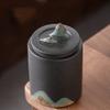 10cm Chinese Pottery Hand Painted Tea Caddy Creative Storage Jar Kung Fu Tea Ceremony view 2