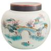13cm Landscape Pattern Tea Caddy Ceramic Household Storage Tea Sealed Jar Storage Cans view 1