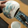 13cm Landscape Pattern Tea Caddy Ceramic Household Storage Tea Sealed Jar Storage Cans view 4
