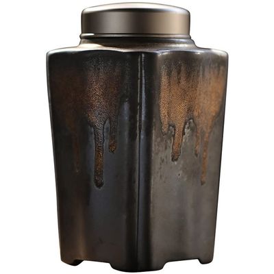 17cm Pottery Tea Caddy Tea Sealed Storage Tank Kung Fu Tea Set Tea Ceremony Decoration