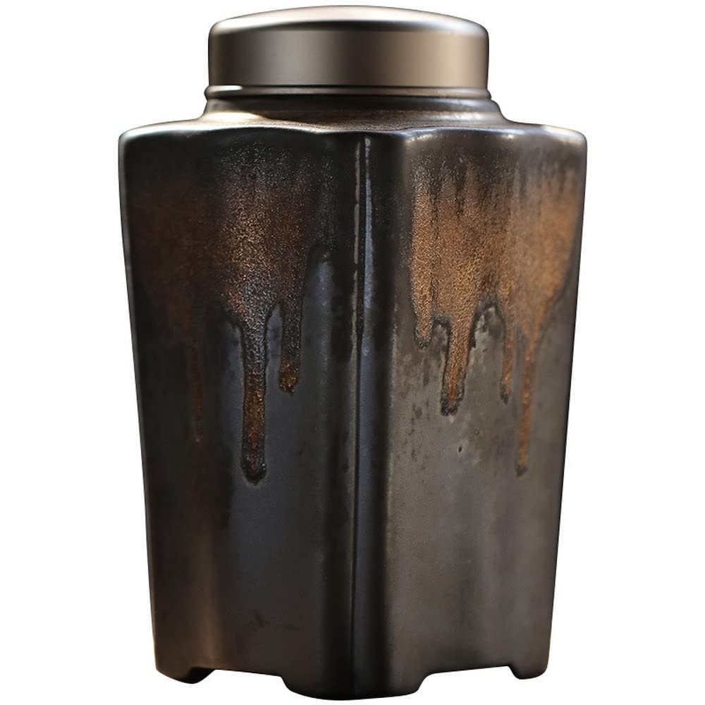 17cm Pottery Tea Caddy Tea Sealed Storage Tank Kung Fu Tea Set Tea Ceremony Decoration