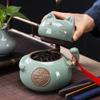 15.5cm Chinese Cat Shape Tea Caddy Ceramic Sealed Jar Storage Tea Box Kung Fu Tea Set view 4