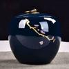 12cm Ceramic Plum Flower Pattern Tea Caddy Puer Sealed Storage Jar Kung Fu Tea Set view 2