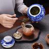 13.8cm Blue White Porcelain Tea Caddy Sealed Storage Jar Tea Cans Kung Fu Tea Set view 3