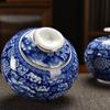 13.8cm Blue White Porcelain Tea Caddy Sealed Storage Jar Tea Cans Kung Fu Tea Set view 4