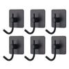 VAEHOLD 6 Pack Adhesive Wall Hooks, Heavy Duty Sticky Holder Aluminum Towel Hooks for Hanging Coat, Hat, Key, Clothes, Closet Hook Wall Mount for Kitchen, Bathroom, Office (Black) view 1