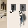 VAEHOLD 6 Pack Adhesive Wall Hooks, Heavy Duty Sticky Holder Aluminum Towel Hooks for Hanging Coat, Hat, Key, Clothes, Closet Hook Wall Mount for Kitchen, Bathroom, Office (Black) view 3