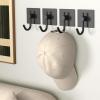 VAEHOLD 6 Pack Adhesive Wall Hooks, Heavy Duty Sticky Holder Aluminum Towel Hooks for Hanging Coat, Hat, Key, Clothes, Closet Hook Wall Mount for Kitchen, Bathroom, Office (Black) view 4