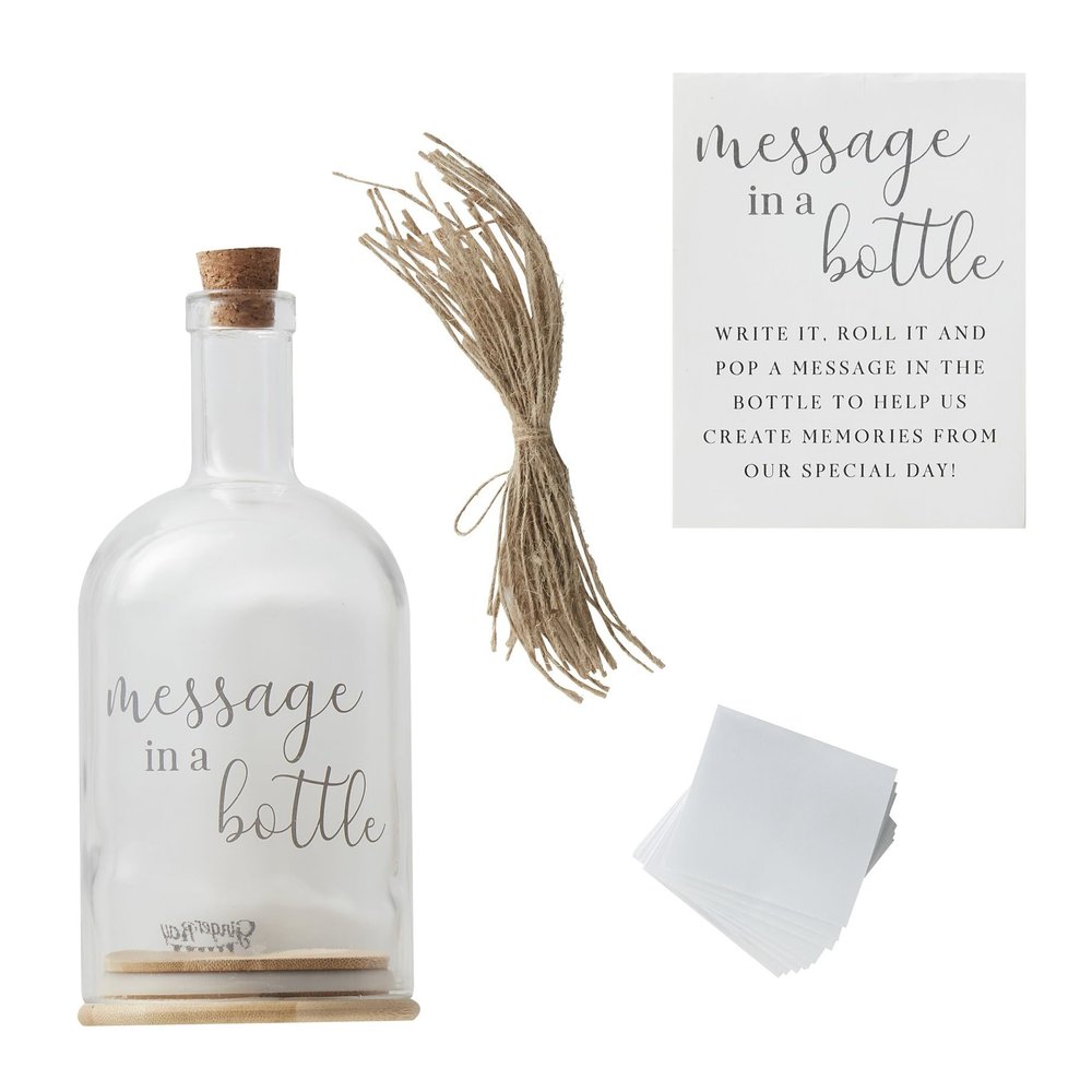 Ginger Ray Alternative Wedding Guest Book Glass Bottle, 23cm