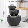 Ceramic Tabletop Fountain with Ball for Indoor Table Desk Office and Home Decoration (Black) view 2