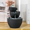 Ceramic Tabletop Fountain with Ball for Indoor Table Desk Office and Home Decoration (Black) view 3