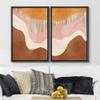 wall26 Framed Canvas Print Wall Art Set Mid-Century Pastel Orange, Pink Brown Color Field Abstract Shapes Illustrations Modern Chic Relax/Calm for Living Room, Bedroom, Office - 16"x24"x2 Black view 3