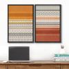 wall26 Framed Canvas Print Wall Art Set Tribal Southwest Polygon Pattern Rust Color Blocks Abstract Shapes Illustrations Modern Chic Relax/Calm for Living Room, Bedroom, Office - 16"x24"x2 Black view 2