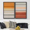 wall26 Framed Canvas Print Wall Art Set Tribal Southwest Polygon Pattern Rust Color Blocks Abstract Shapes Illustrations Modern Chic Relax/Calm for Living Room, Bedroom, Office - 16"x24"x2 Black view 3