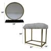 Acme Adao Metal Vanity Mirror and Stool in Black and Brass view 3