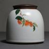 11.5cm Ru Kiln Ceramics Persimmon Pattern Tea Caddy Sealed Retro Tea Jar Tea Set view 3