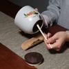 11.5cm Ru Kiln Ceramics Persimmon Pattern Tea Caddy Sealed Retro Tea Jar Tea Set view 4