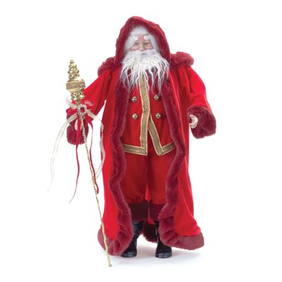 Melrose International Jeweled Staff Santa 23" H